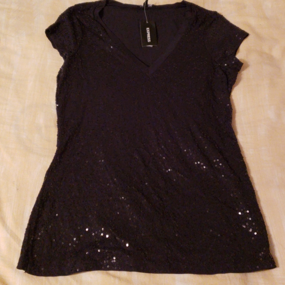 BOGO Black sequence sleeveless blouse. Size small